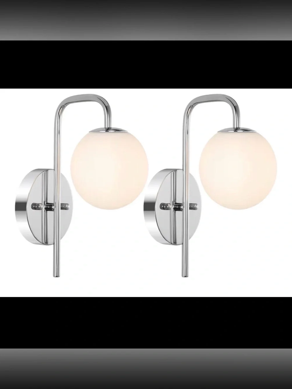 Mid Century Modern Globe Wall Sconce Set of 2 – Chrome Vanity Light